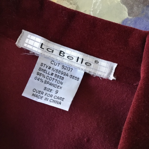 Vintage la belle velvet red maroon blazer - Picture 7 of 7